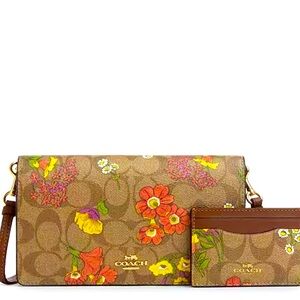 Coach Anna Foldover Clutch Crossbody and Card Case Gift Set